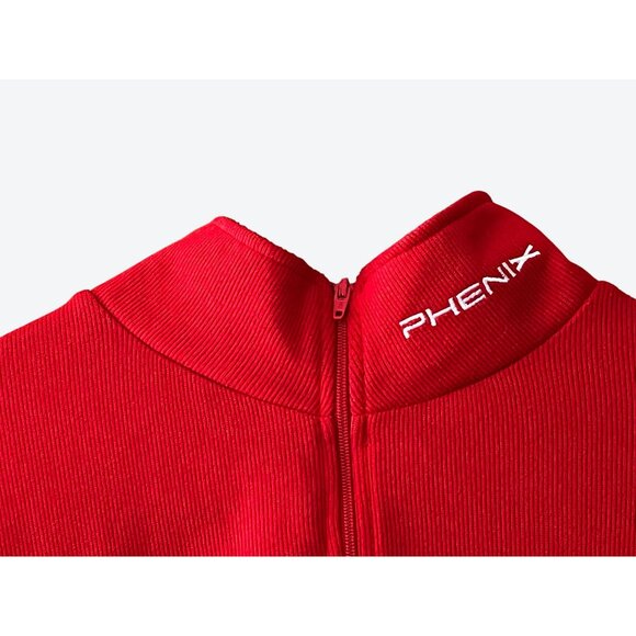 Phenix Men's Medium Long Sleeve 1/4 Polyester Fleece Top Red White - Picture 3 of 8